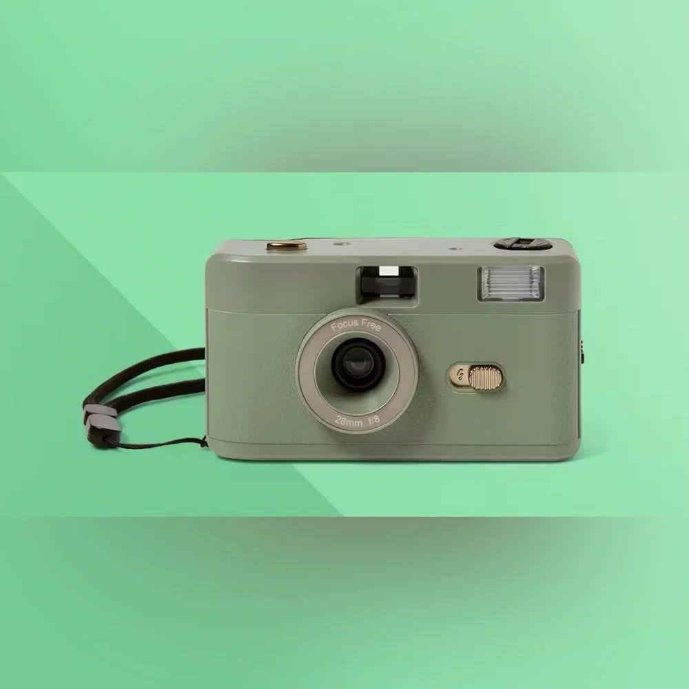 New Sage Green Reusable Camera Heyday 35MM Camera Built-in Flash Film Camera NIB